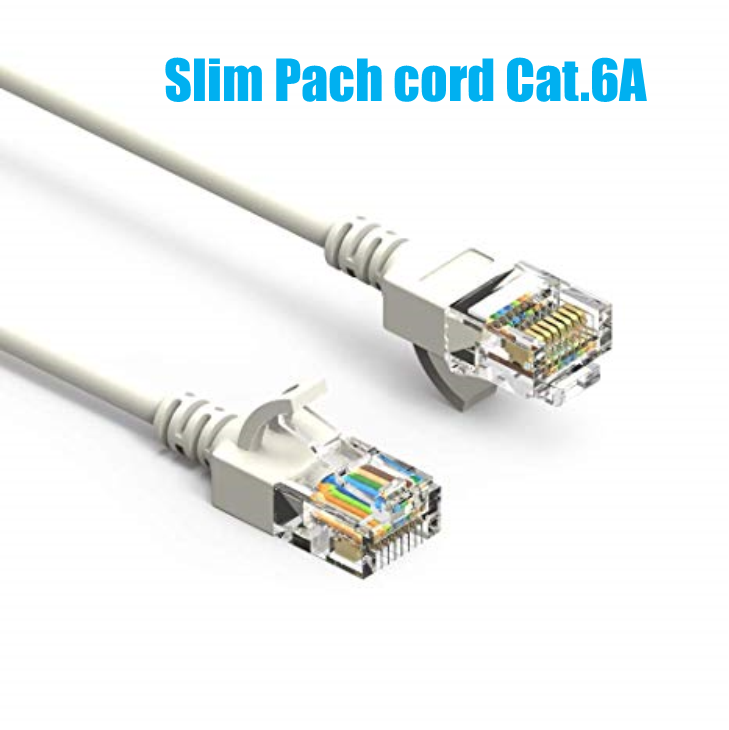Slim patchcord 6A UTP LSZH Cu 0.15m blanco IDEAL